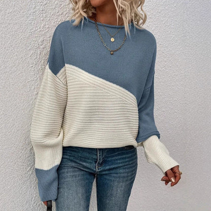 Damen Strickpullover Strukturiertes Design Modern Bunt Eveloria