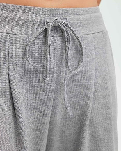 Damen Freizeithose Weite Bein Knopfdetails Eveloria
