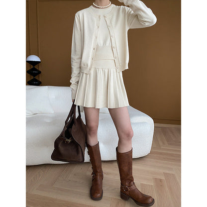 Damen Strickkleid mit Cardigan Elegantes Ensemble