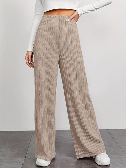 Damen Rippstrick-Hose Hochtailliert Mit Seitentaschen