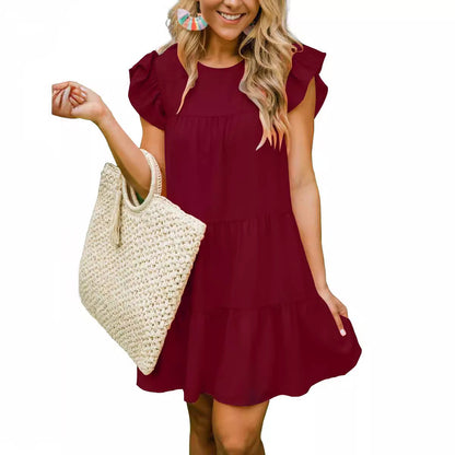 Damen Freizeitkleid Eveloria Baumwolle Sommerfarben