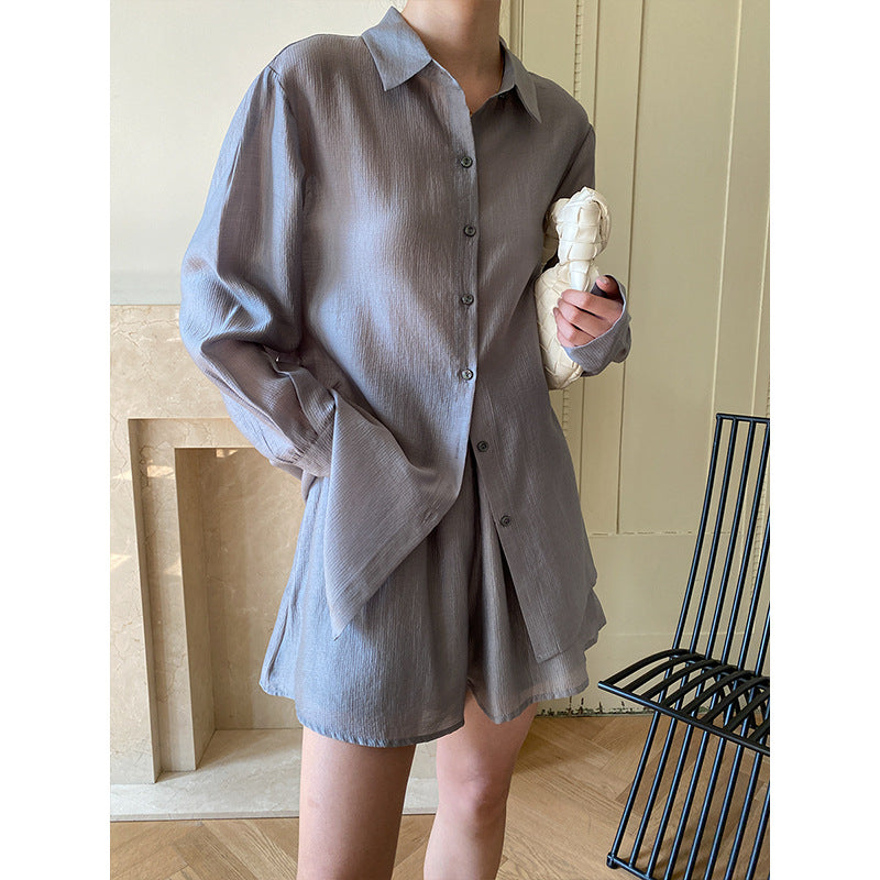 Damen Hemdblusenkleid mit Kordelzug und Knöpfen Eveloria