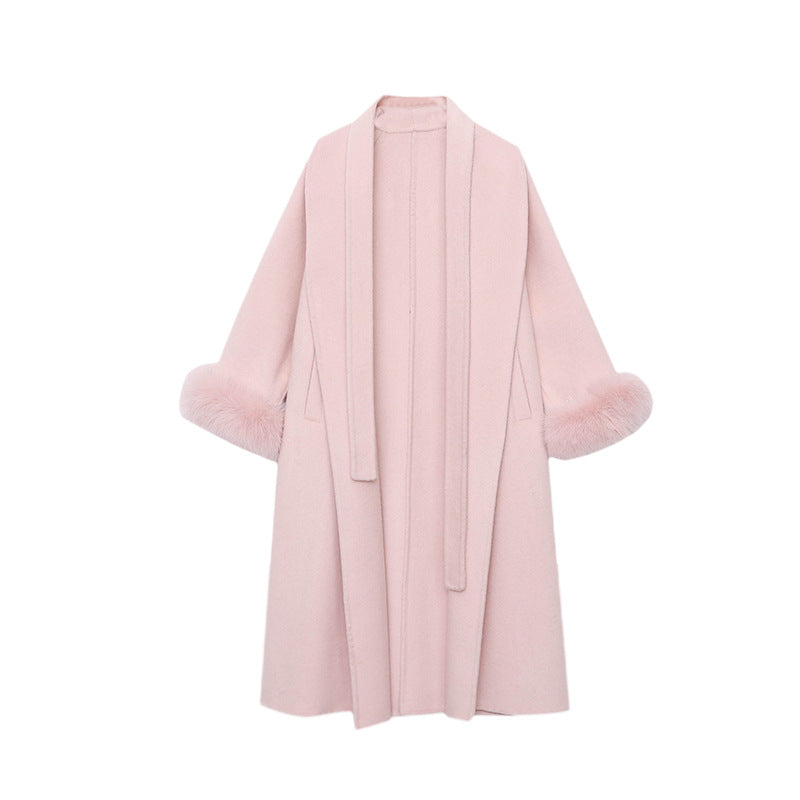 Damen Langmantel Samt Elegant Eveloria
