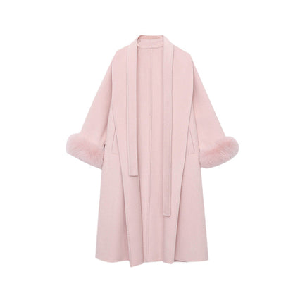 Damen Langmantel Samt Elegant Eveloria