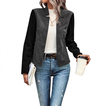 Damen Blazerjacke Stehkragen Elegant Eveloria