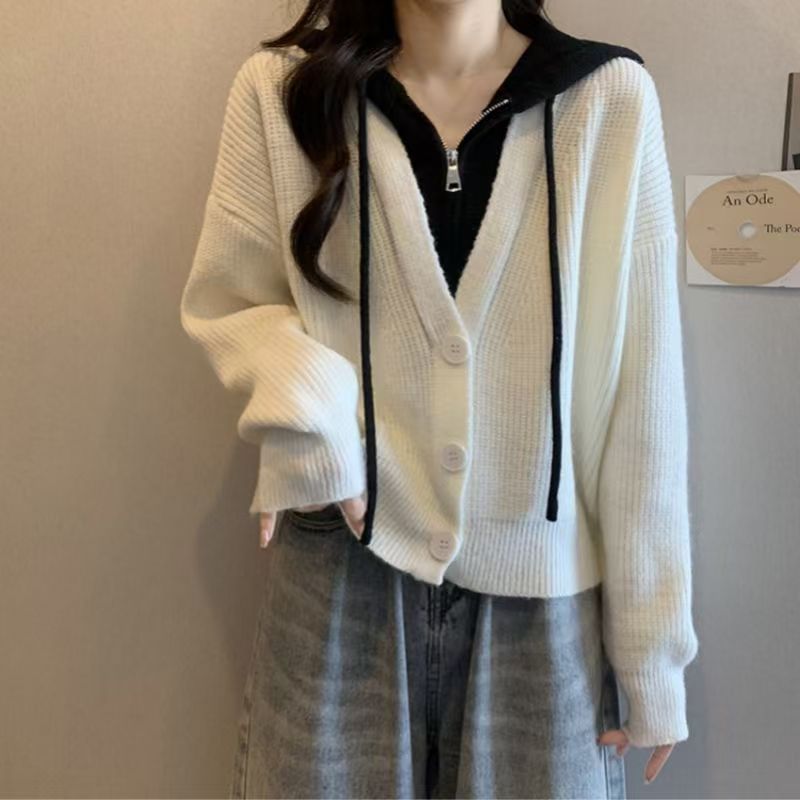 Damen Wickeljacke mit Kapuze Modisch