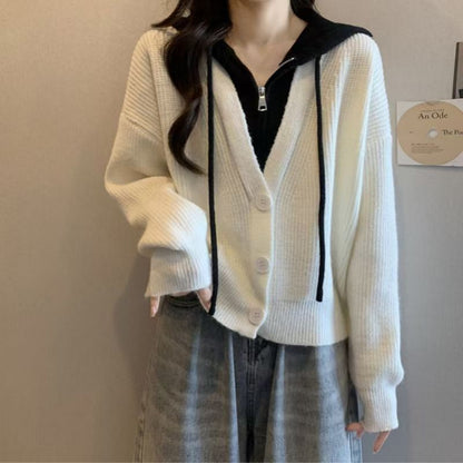 Damen Wickeljacke mit Kapuze Modisch