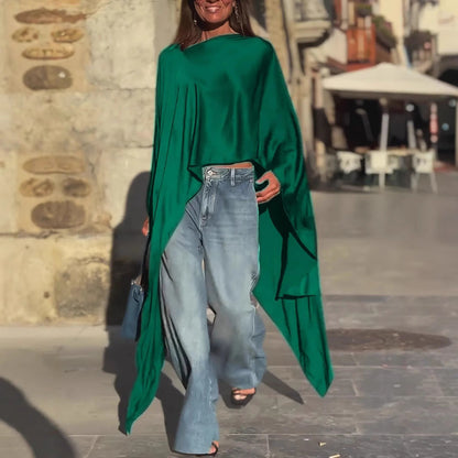Damen Oversized-Oberteil Fließender Schnitt Eveloria