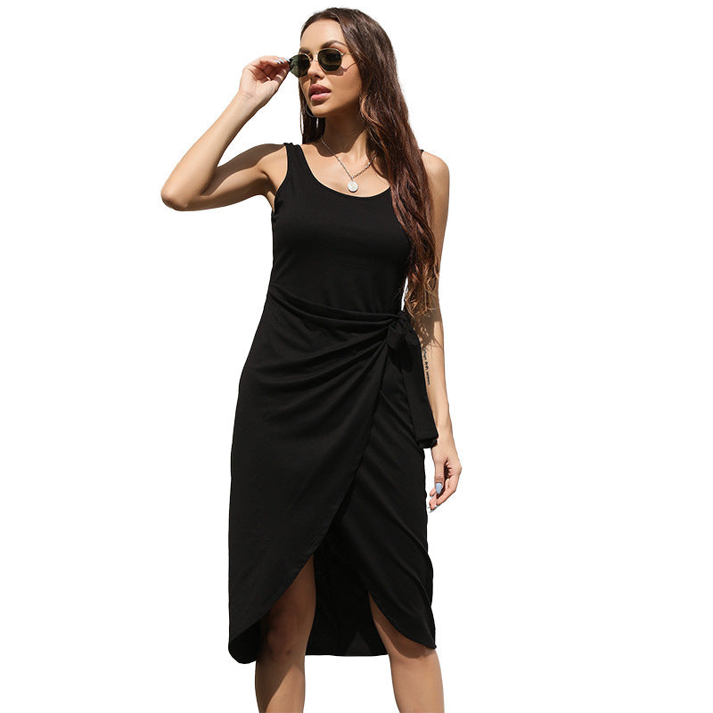 Damen Wickelkleid Eleganter Schnitt Bindegürtel Eveloria