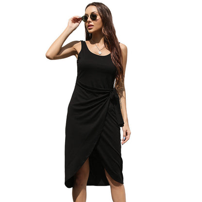 Damen Wickelkleid Eleganter Schnitt Bindegürtel Eveloria