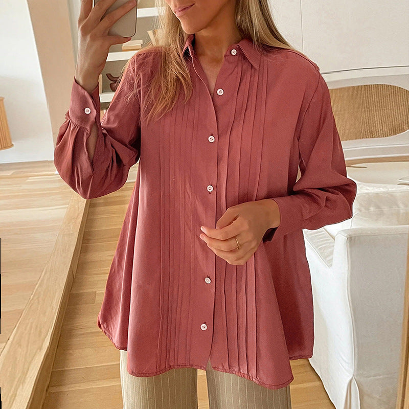 Damen Bluse Strukturiertes Design Elegante Knöpfe Eveloria - Eveloria