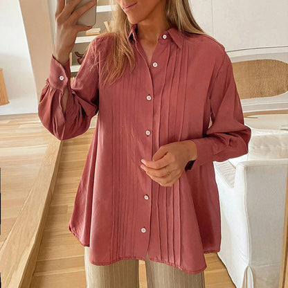 Damen Bluse Strukturiertes Design Elegante Knöpfe Eveloria - Eveloria