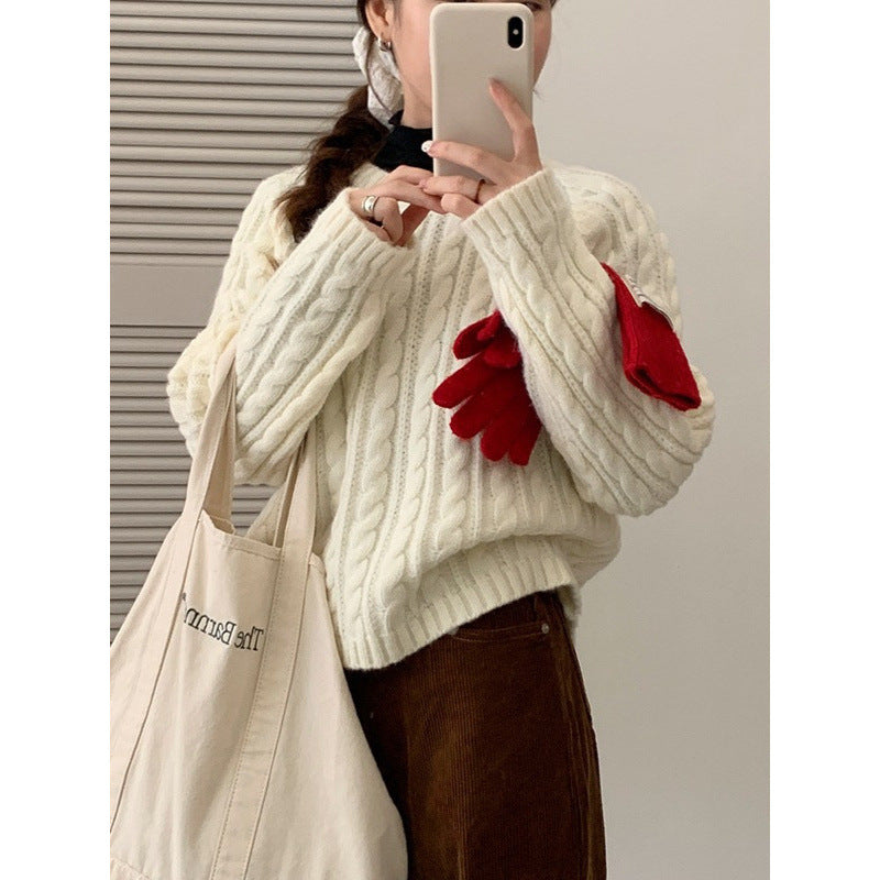 Damen Grobstrickpullover Lässiger Schnitt Eveloria