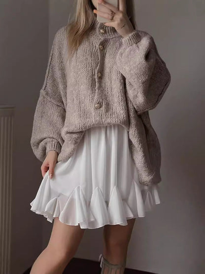 Damen Oversize Strickjacke Bequem