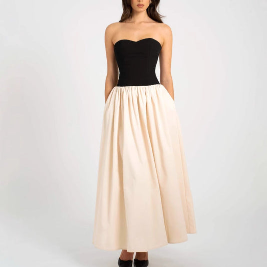 Damen Maxikleid Herzförmiger Ausschnitt Eleganter Rock - Eveloria