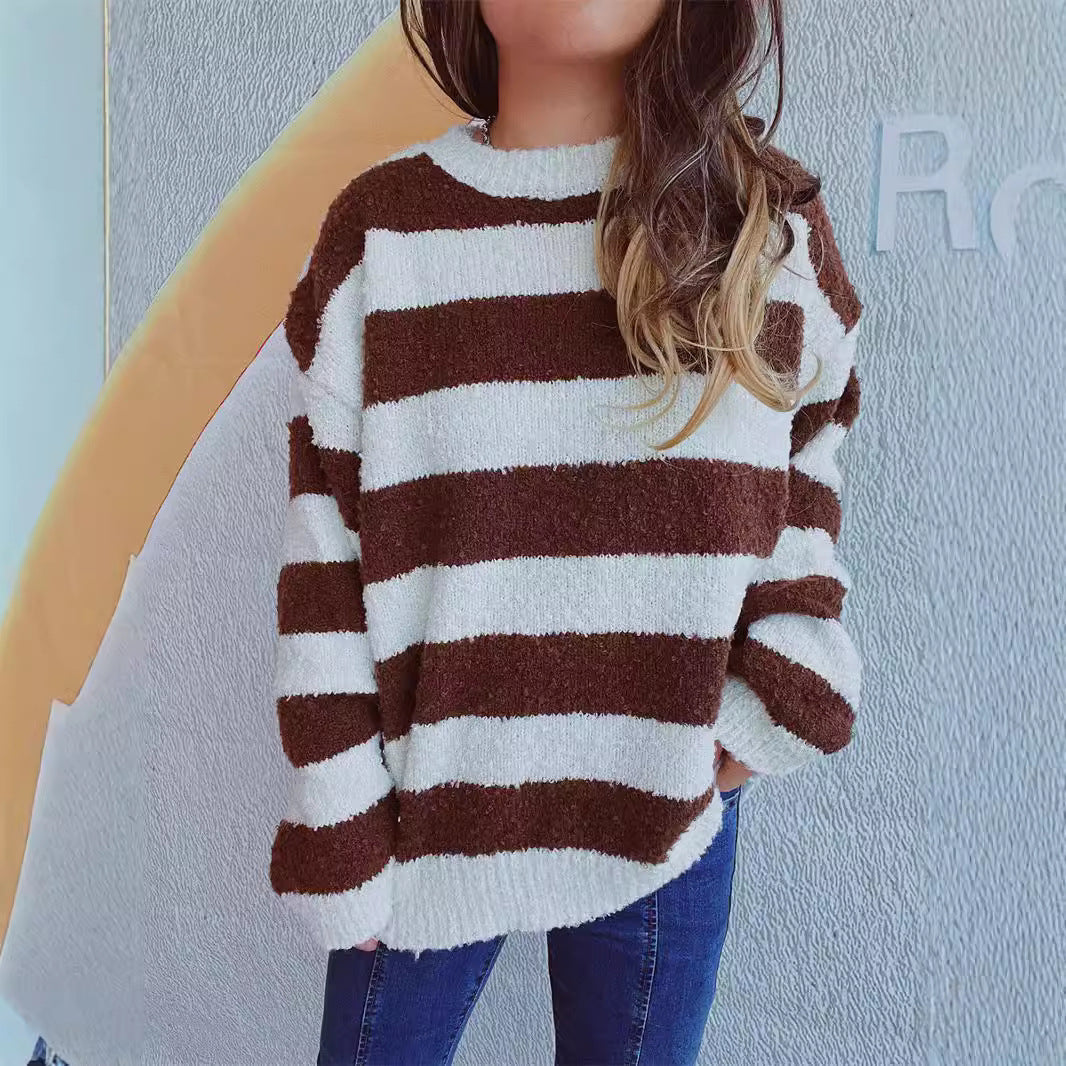 Damen Strickpullover Weiches Material Lässiger Schnitt Grau