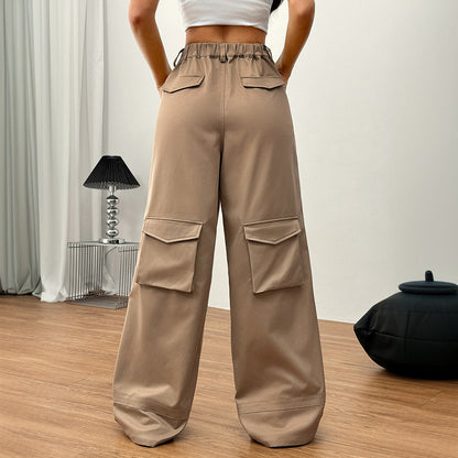Damen Cargo-Hose Weite Passform Elastischer Bund