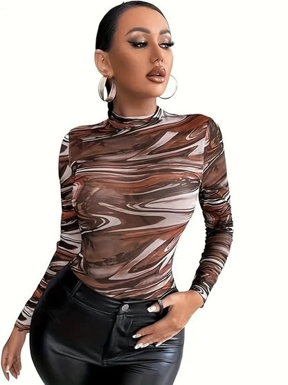Damen Langarmshirt Abstraktes Design Eveloria