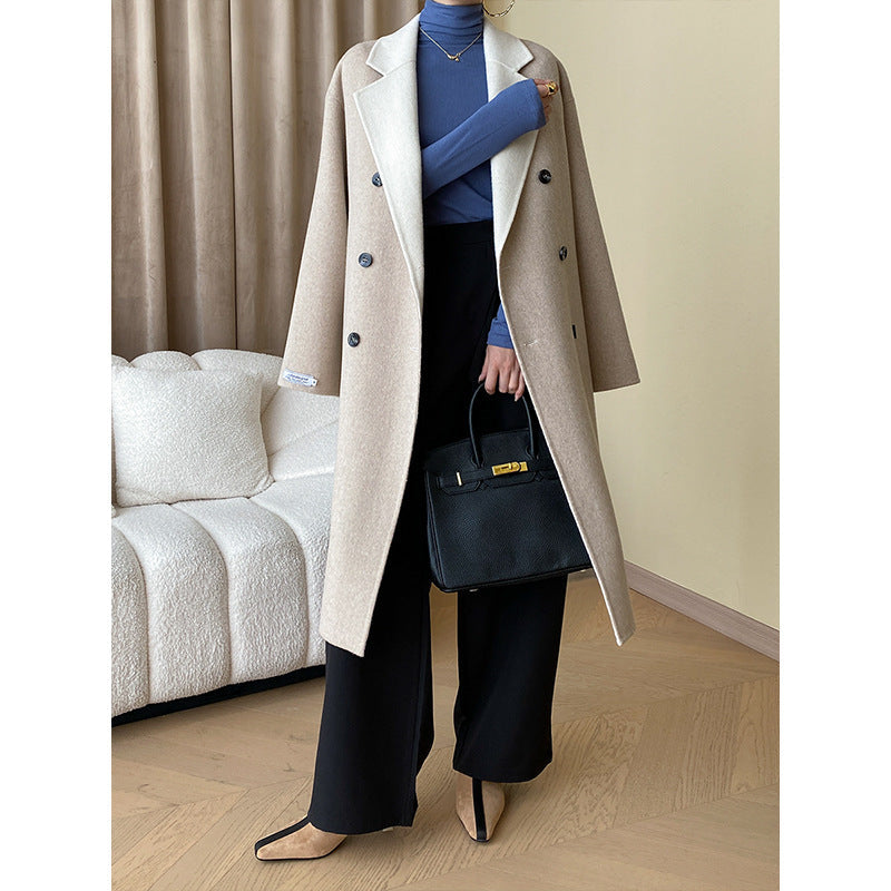 Damen Trenchcoat Doppelter Knopf Moderner Gürtel Eveloria