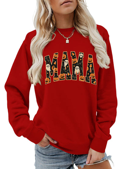 Damen Sweatshirt Halloween-Design Baumwolle Komfort Schnitt