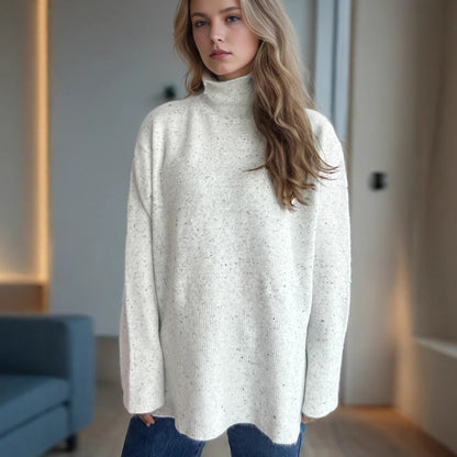 Damen Pullover Mit Hochem Kragen Und Seitentaschen Eveloria