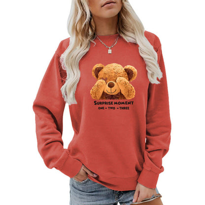 Damen Pullover Bärenmotiv Süß Eveloria