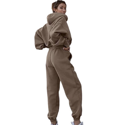 Damen Hoodie Jogginganzug Elastischer Bund