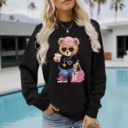 Damen Sweatshirt Cartoon Bär Motiv Eveloria - Eveloria