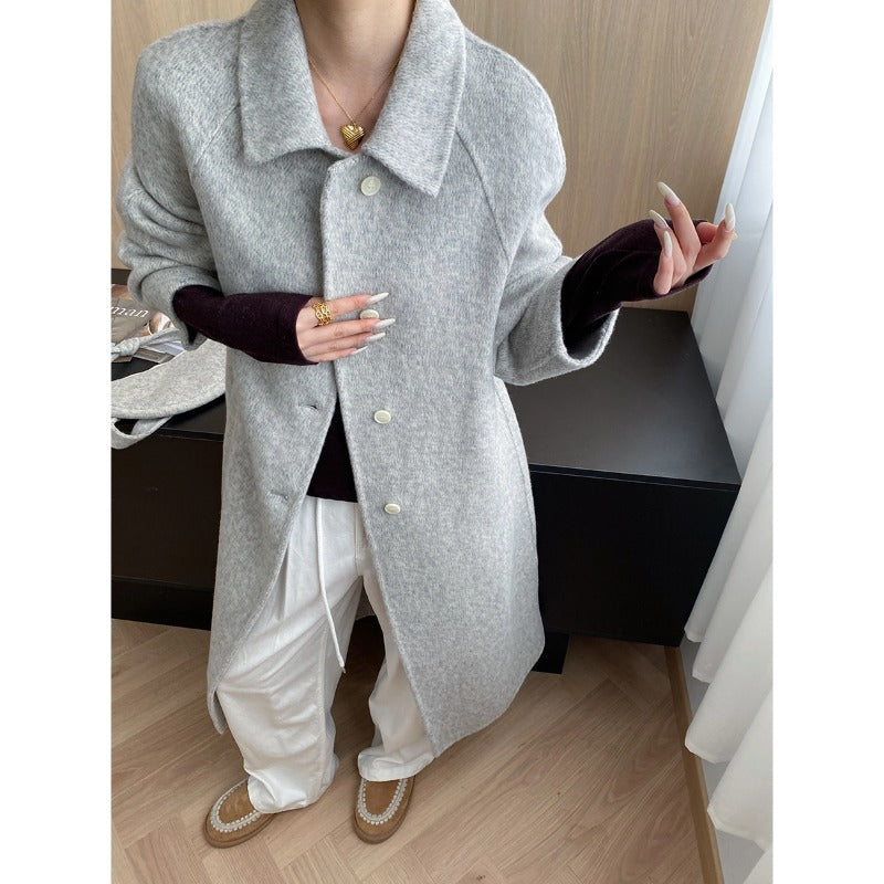 Damen Strickmantel Eleganter Schnitt Mit Taschen