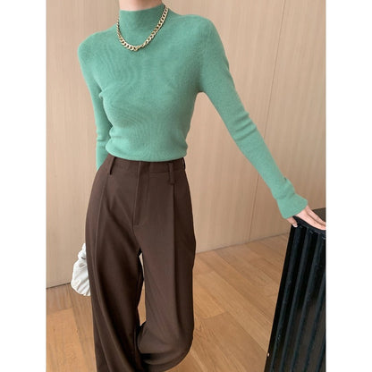 Damen Feinstrickpullover Hochkragen Elegante Passform - Eveloria