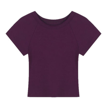 Damen T-Shirt Rundhalsausschnitt Baumwolle Weiß