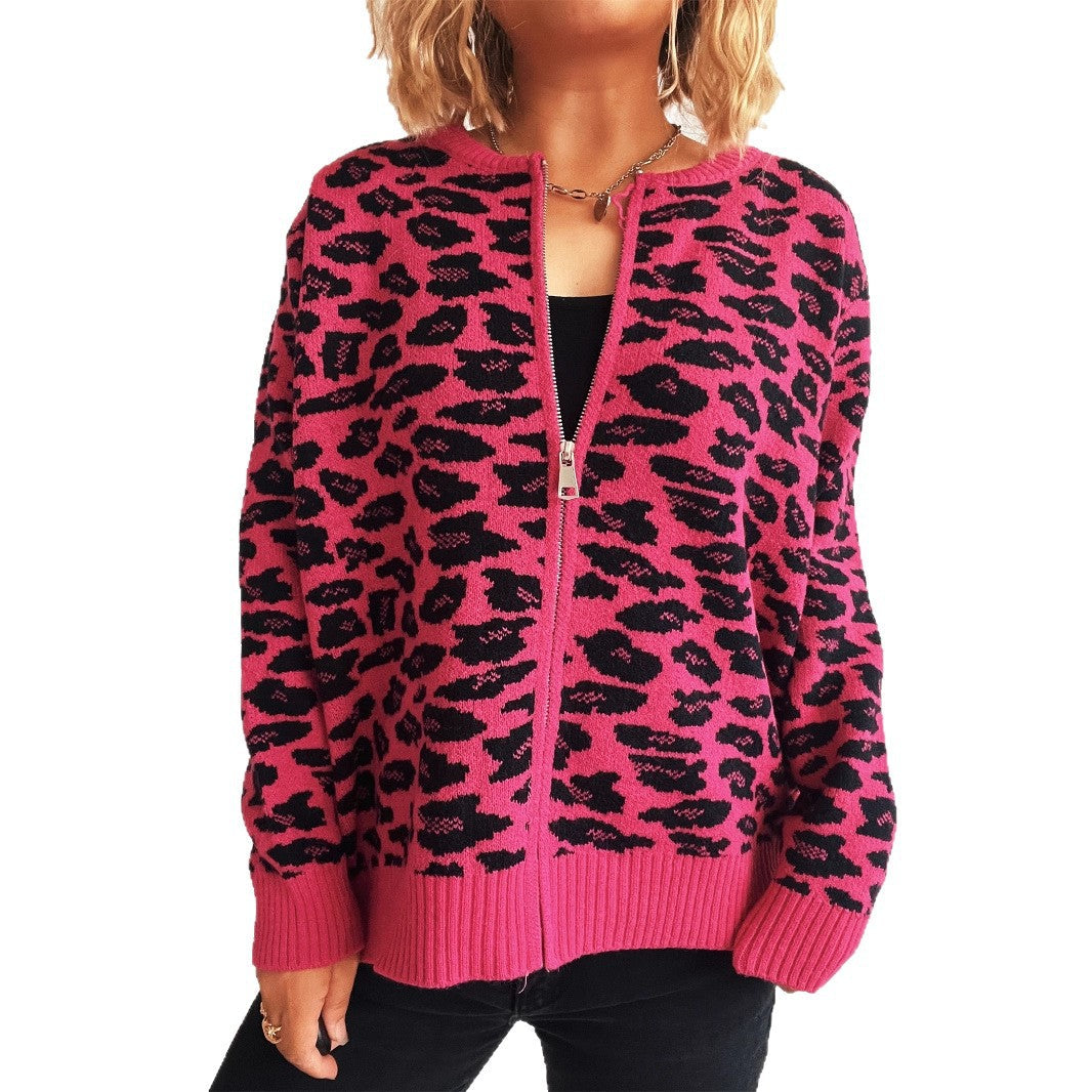 Damen Strickjacke Florales Muster Baumwolle Blau