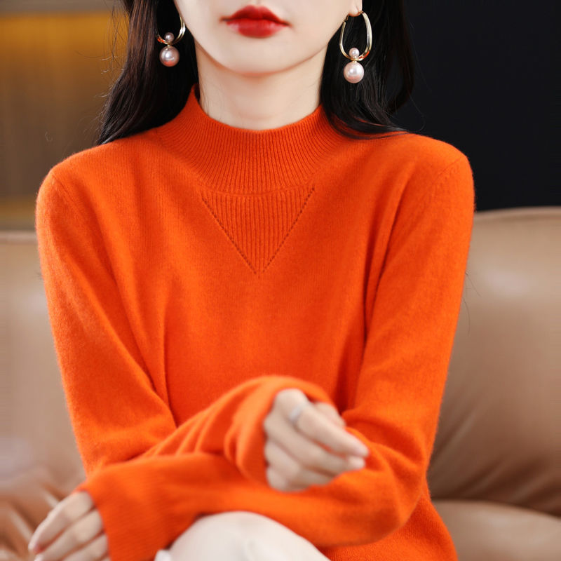 Damen Pullover Feinripp mit hohem Kragen Elegant Anthrazit