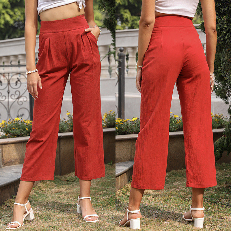 Damen Culotte-Hose Hochtaillierte Weich Eveloria