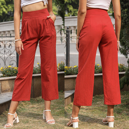 Damen Culotte-Hose Hochtaillierte Weich Eveloria