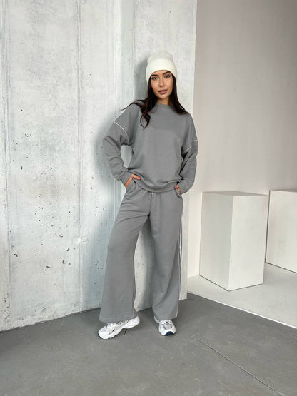 Damen Sportanzug Bequem Weites Oberteil Eveloria