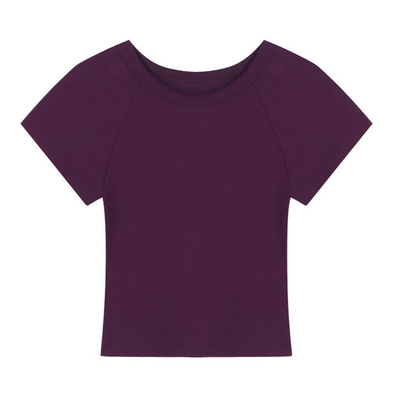 Damen T-Shirt Rundhalsausschnitt Baumwolle Weiß