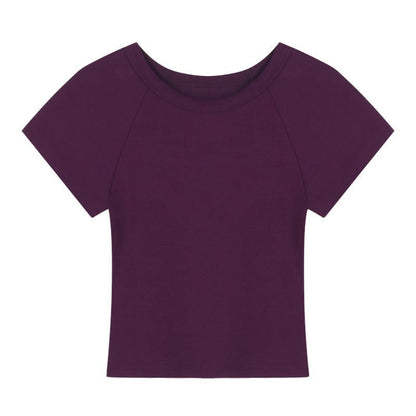 Damen T-Shirt Rundhalsausschnitt Baumwolle Weiß