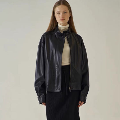 Damen Lederjacke Eveloria Lederschutzjacke Schwarz - Eveloria