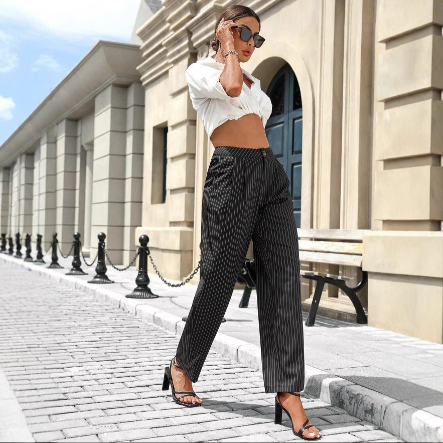Damen Hochbundhose Gestreift Eveloria - Eveloria