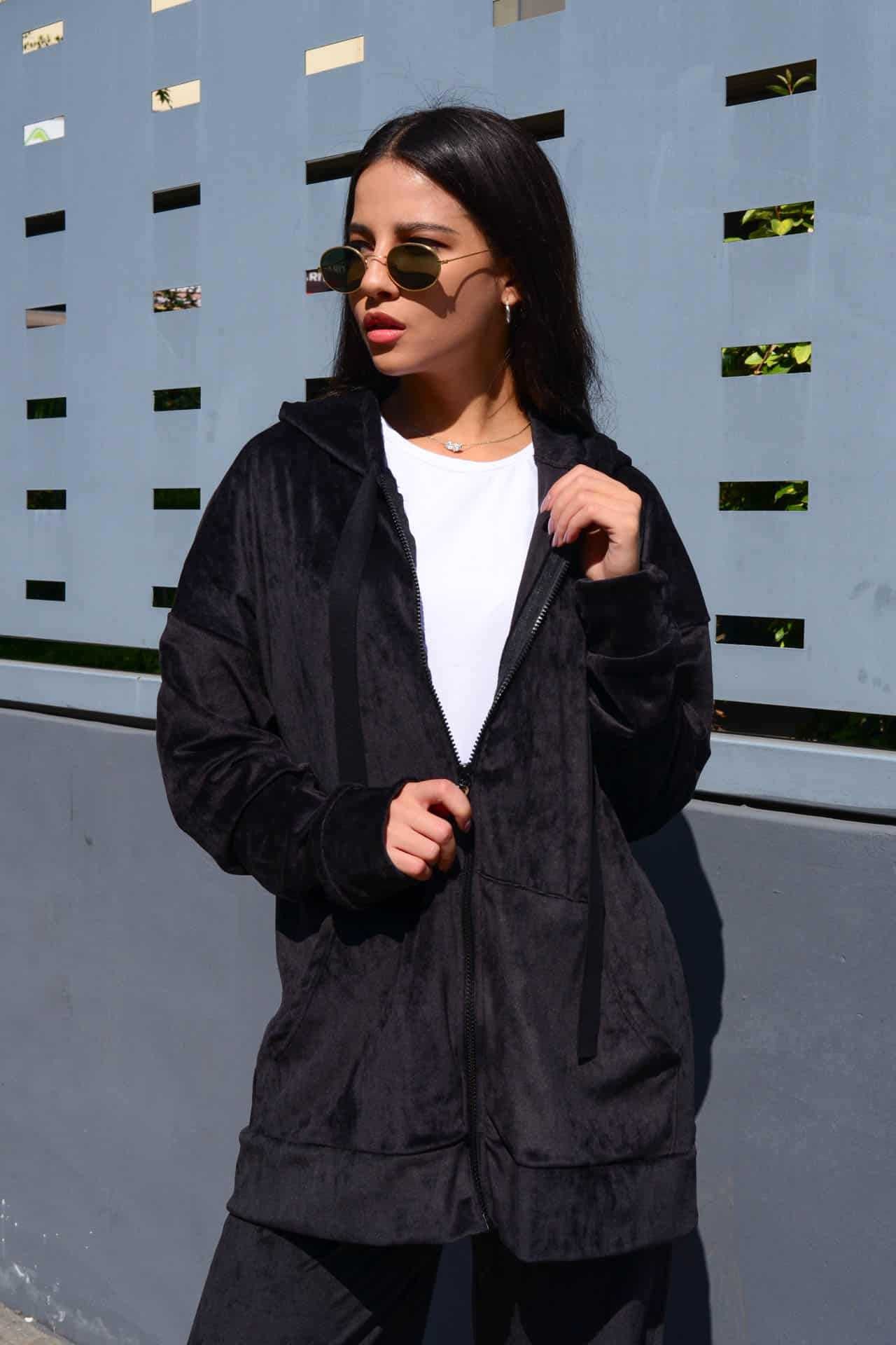 Damen Kapuzenpullover Weich Softgrau