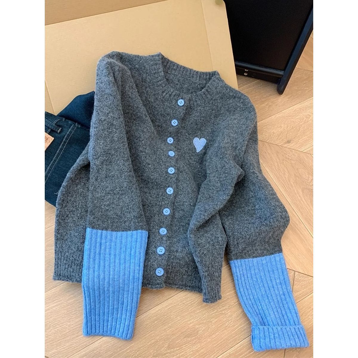 Damen Strickjacke Kuschelweich Baumwollmischung Modern