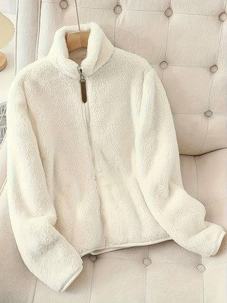 Damen Fleecejacke Hochkragen Reißverschluss Eveloria
