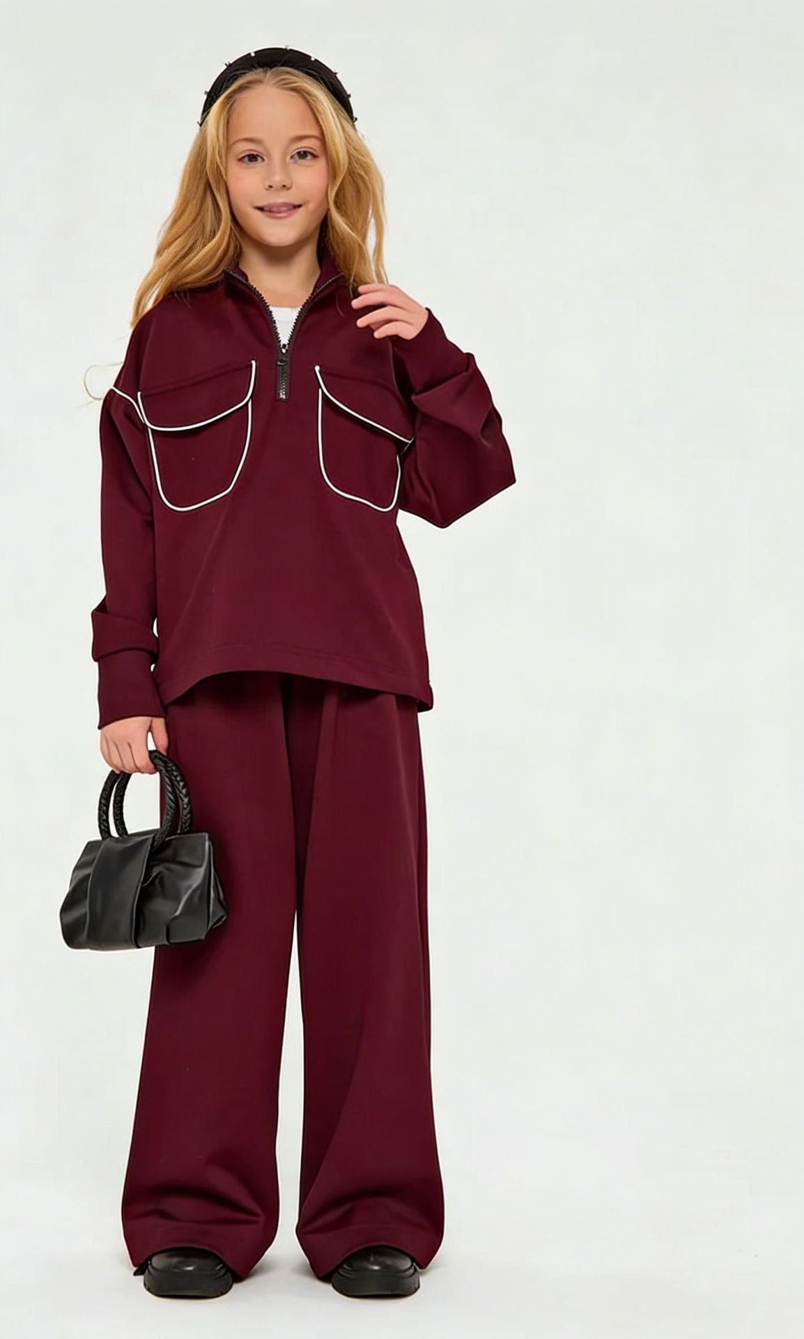 Damen Fleecejacke Halbzipp Reißverschluss Taschen Eveloria