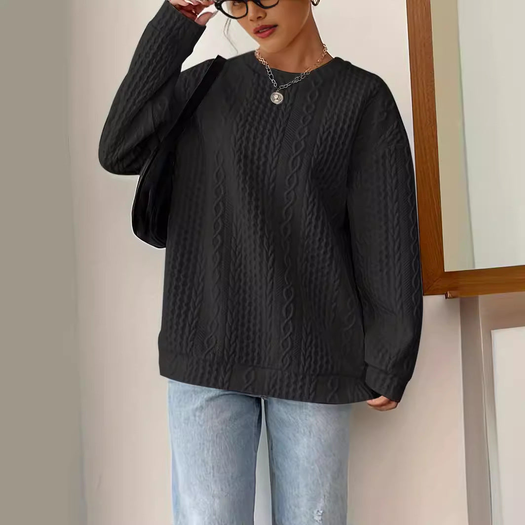 Damen Strickpullover Struktur Optik Lässig