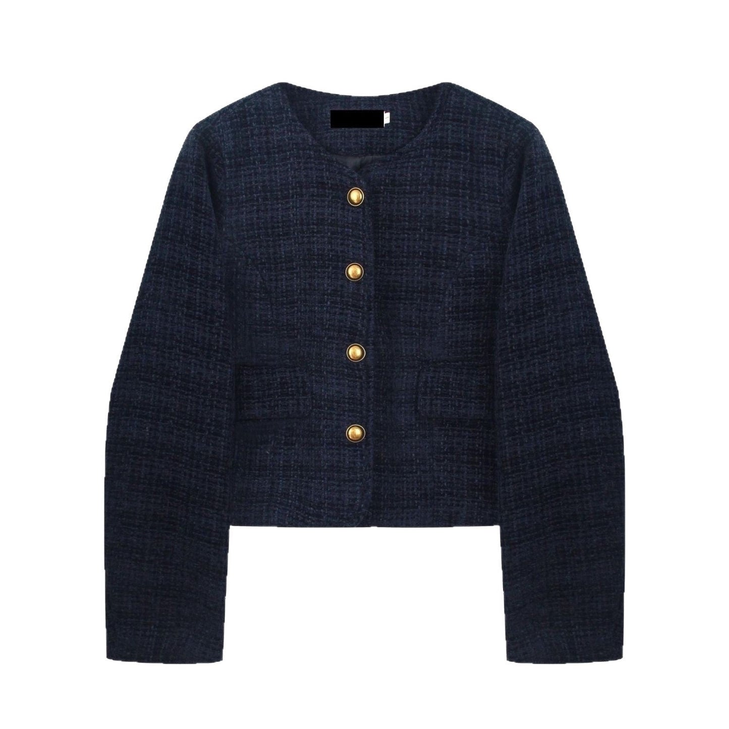 Damen Cropped Blazer Golden Knöpfe Eveloria