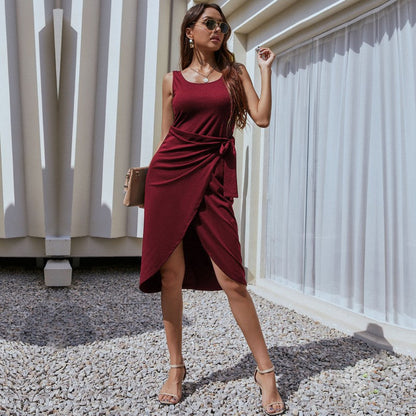 Damen Wickelkleid Eleganter Schnitt Bindegürtel Eveloria