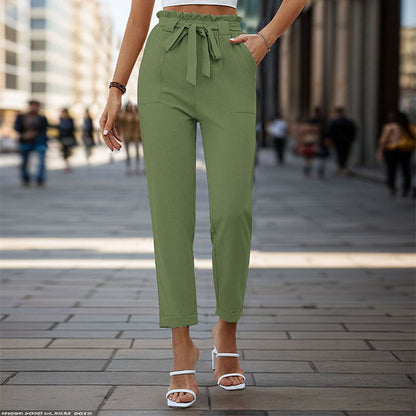 Damen Bundfaltenhose mit Bindegürtel Eveloria