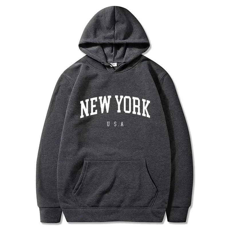 Damen Kapuzenpullover New York Print Bequem
