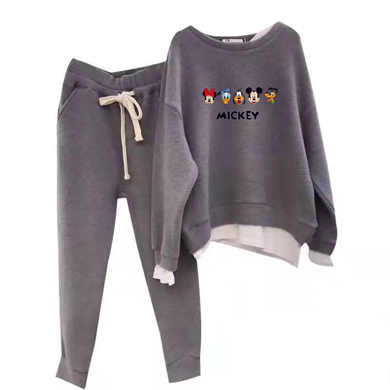 Damen Sweatset Mickey Motiv Lässiger Schnitt Eveloria